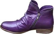 [SBGMoSJ] Black Ankle High Boots for Women Low Heel White Ankle Cowboy Boots for Women Wide Women's Combat Boots Lace Up Ankle Booties Black Peep Toe Booties for Women Womens Booties White