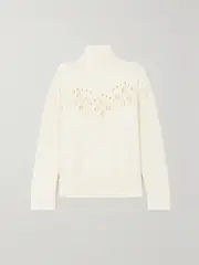 [Chloé] Chloé - Pointelle-knit Wool Turtleneck Sweater - White - small small White