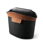 Genuine Leather Car Door Hanging Storage Bag Seat Back Organizer Trash Can Phone Holder BROWN COLOR