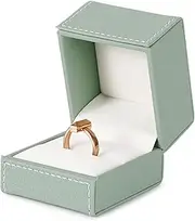 Woodten Green Leather Ring Box Wedding/Propose Jewelry Gift Box Green Ring box Engagement Ring Box Birthday Ring Gift Box