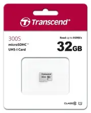 Transcend 32GB MicroSDHC 300s Class 10 UHS-1 Memory Card up to 95MB
