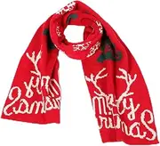 [MOKKHNB] Christmas Elk Pattern Scarf for Men Warm Knit Winter Fall Accessory Durable and Comfortable for Parties and Family Travel Festive Design for Seasonal Style