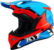 KYT Skyhawk Glowing, motocross helmet , color: Blue/Light Blue/Neon-Orange , size: M