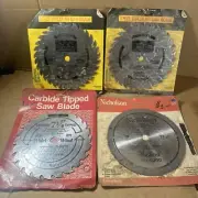 Vintage USA Made 7-1/4” Saw Blades Lot 4 Pc. Set NOS Irwin, Nicholson, Unicut