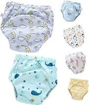 RORPOIR Cotton Infant Training Pants 6 Pack Reusable Diapers Comfortable Breathable Leakproof Potty Training Pants for Boys Girls