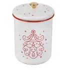NIB BEAUTIFUL LE CREUSET CHRISTMAS SANTA CLAUS NOEL COOKIE JAR 4.25 QT