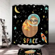 Funny Astronaut Sloth in Space Shower Curtain