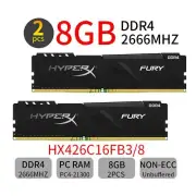 16GB 2x 8GB 2666MHz DDR4 PC4-21300U HX426C16FB3/8 PC Memory SDRAM HyperX Fury BT