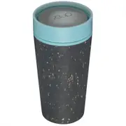 rCUP Medium Reusable Coffee Cup 12oz/340ml - Black/Teal Blue