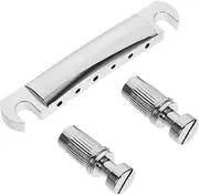 Yardwe 1 Set Electric Guitar Bridge Tailpiece Durable Replacement Parts for Guitar Silver Finish for Use High Grade Material Easy Installation