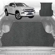 Outback GT 6D Diamond Ute Tub Mat for Volkswagen Amarok Dual Cab 2H Facelift 2022-Current (with Spray on Liner or no Liner) - Heavy-Duty - Scratch-Proof - Easy to Clean & Non-Slip - Waterproof - Black