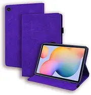 [LQLQpet] Case for Samsung Galaxy Tab S6 Lite 10.4 inch Release 2024/2022/2020 (SM-P610/P613/ P615/P619), Premium PU Leather & Multi Viewing Angles Cover with Pen Holder for Samsung S6 Lite (Purple)