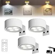 Topveden Picture Lights for Wall, Leonneo Picture Lights, Remote No Drill Picture Frame Light Wireless Wall Sconces, Magnetic no Drill Wall Sconce, Remote Control and Tap Control (White,3PC)