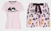 NEW PETER ALEXANDER WOMENS FRENCHIE DOG TEE TOP + SHORTS PJ SET XL $109.90 PINK