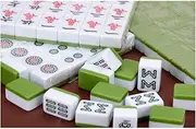 Mahjong Set Small 144 Mahjong Tiles Set Mahjong Set Gathering Party Game Traditional Game with Box Chinese Mah Jongg Set(22MM)