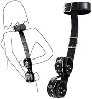 Neck Collar Wrist Handcuff Harness Bondage Restraint Slave Strap BDSM Belt Sex Toy For Adult (Leather)