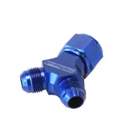 Aeroflow Y-Block Female Swivel 1 X -8 AN Inlet To 2 X -6 AN Outlets Blue