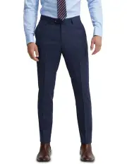 [Oxford] Byron Wool Suit Trousers in Navy Check