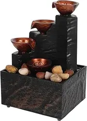 Abaodam Soothing Ambience Indoor Tabletop Fountain Led Lights Pebble Waterfall Decor for Office Home Small Space Decor Bedroom
