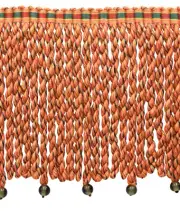 Bullion Fringe Trim with Woven Header, Color# VL02 - Sedona Orange [18 Yards]