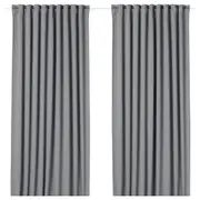 MAJGULL Block-out curtains, 1 pair, grey, 145x250 cm
