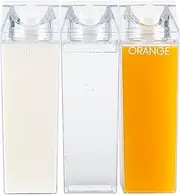 Little Storage Co. 1-Litre Clear Drink Container for Fridge Organisation, Plastic Milk Container with Screw Caps Water Bottle, Leakproof Portable Juice Bottles for Drinks and Travel