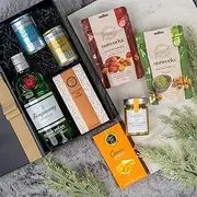 Tanqueray London Dry Gin Gift Hamper | Aussie Gift Set Ideas For Mothers Day, Christmas, Birthday Celebrations - Includes London Dry Gin 700 ml, Mustard, Tonic Water, Macadamia Salted & Wasabi, Nibbles and Chocolate Chip Cookies