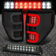 FOR 09-14 FORD F150 3D LED BAR TAIL LIGHT+DUAL-ROW THIRD BRAKE/CARGO LAMP TINTED (for: Ford)