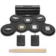 Electronic Drum Set, 7 Pads Roll Up Electric Drum Pad with Wireless Function,...