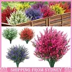 20X 10Bundles Artificial Flowers Faux Plastic UV Resistant Fake Plants Outdoor