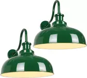 Outdoor Gooseneck Barn Lights, 14 Inch Dome Rustic Outdoor Wall Sconces, Farmhou