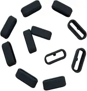 Strap Loop Fastener Rings for Garmin Vivoactive 3/ Vivomove HR/Vivomove/Forerunner 645/Forerunner 645 Music/Bands Black (10 of Pack) Rubber Watch Bands
