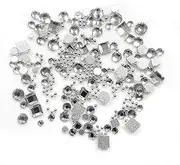 HAIKING 3D Nail Charms Decoration, 1 Set Multi Shapes Glass Crystal Rhinestones for Girl, Women DIY Manicure Decorations (White)