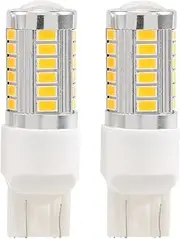 Aswalling 7443, T20 Led Bulbs Amber Yellow 900 Lumens Super Bright Turn Signals Light Brake Stop Parking Light Back Up Reverse Light Tail Light Bulb (Pack Of 2)