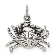 Sterling Silver Antiqued Crab Charm