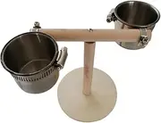 1Pc Parrot Stand with Food Cup Rack Playground for Birds Resting Bridge Durable Hand Made Bird Activity Station
