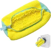 [Henkion] Shoe Washing Bag for Washing Machine, Shoes Laundry Bag for Washer and Dryer, Reusable, 360° Cleaning and Durable Zipper Plush Shoe Cleaning Bag for All Shoes, Sneakers, Slippers (Yellow 1Pc)