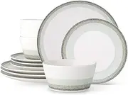 [Noritake] Colorscapes Layers Sage 12-Piece Coupe Dinnerware Set, Service for 4