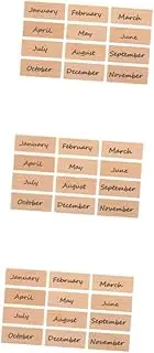 Veemoon 3sets Wooden Stamps Monthly Patterns Craft for Card Making Scrapbooking and Party Decorations Rubber Stamps for Projects