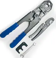 EFIELD PEX PIPE 1/2INCH AND 3/4INCH COMBO CRIMPING TOOL FOR COPPER RING WITH GO-NO-GO GAUGE WITH FREE CUTTER MEET ASTM1807