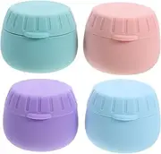 FOMIYES 4pcs Silicone Cream Jars Travel Cosmetic Containers Refillable Cream Bottles Leak-proof Toiletries Jar with Lid Small Sample Containers for Women and Girls