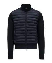 Moncler Logo Patch Padded Jacket S,XL,L,M,XXL,XXXL dark blue