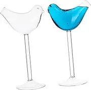 Cabilock Martini Glass Set 2pcs Decorative Bird Shape Drinking Glasses Wine Glasses for Occasions