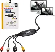 VHS to Digital Converter USB 2.0 Video Capture Card for VCR Hi8 Mini DV PC Mac