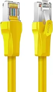 Enmane Cat6A Ethernet Cable15FT, High Speed Shield (SFTP) 10Gbps 500Mhz LSZH Cat6A Network Cable/LAN Cable with Gold Plated Rj45 Connector for PS5 PS4,Router, Gaming,Xbox Yellow