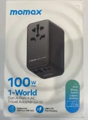 Momax 1-World 100W GaN Universal Travel UK EU AU US Plug Fast Charging Adapter