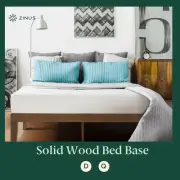 Wood Bed Frame Queen Double King Single Solid Pine Wood Base - Zinus Blake