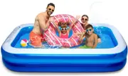 CHICLIST Inflatable Pools, 103" X 69" X 20" Blow up Kiddie Pool, Inflatable P...