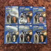 6 Star TREK The NEXT Generation 1988 StarShip Enterprise Action FIGURES NEW!
