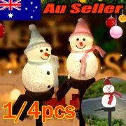 Xmas Solar Powered LED Snowman Light Decor Outdoor Garden Stake Lamp ChristmasCF